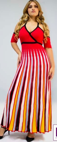 Red Mix Dress - Picture 4 of 4